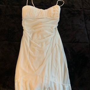 Cream midi dress with rhinestones